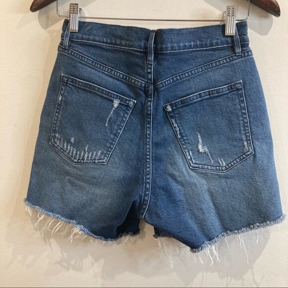 3x1 NYC Sz 25 High  Rise Buttonfly Raw Hem Distressed Jean Shorts - Picture 5 of 11